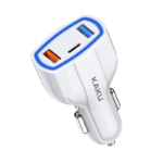 Incarcator Auto cu Incarcare Rapida QC3.0 , 2 Porturi USB + Type-c, Ultra Fast Charger, Incarcare rapida, Alb - KAKU