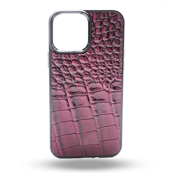 Husa iPhone 13 Pro Max Piele Embosată Croco Rubber